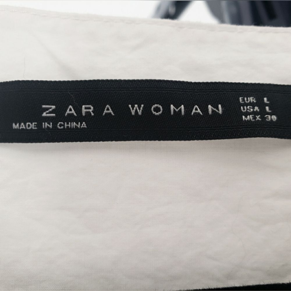 Zara Cotton V Neck Patty Blouse for Woman size L - Picture 4 of 9